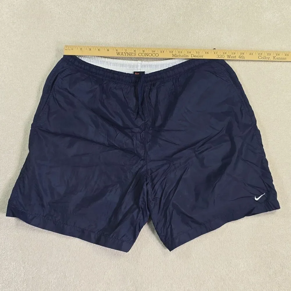 Vintage 90's Nike Swoosh Nylon Windbreaker Lined Shorts Trunks Size XXL